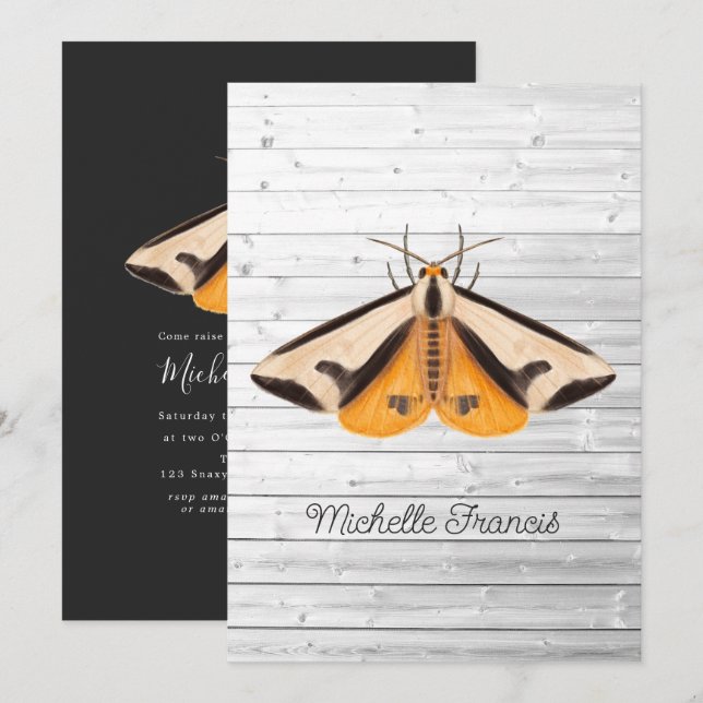 Convite de Mariposas Douradas (Frente/Verso)