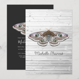 Convite de Mariposas Douradas Celestiais Místicas