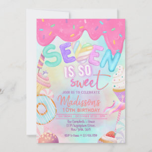 convite de Marshmallow sete é tão doce