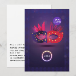 Convite de Máscara de Neo Masquerade para Festa de
