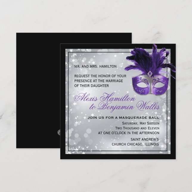 Convite de Mascarada (Frente/Verso)