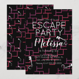 Convite de Maze Festa de aniversário de Sala de Fu