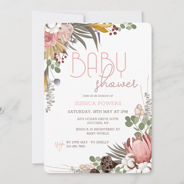 Convite de Medley de Flores Secas (Frente)