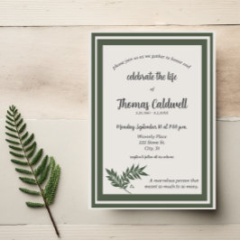 Convite de Memorial de Borda Verde Simples e Elega