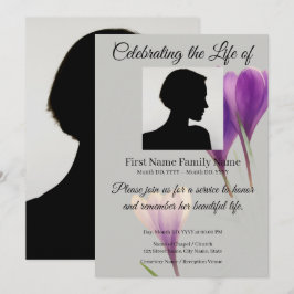 Convite de memorial de crocus roxo