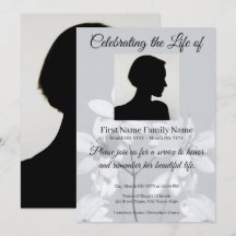 Convite de memorial de flor cinza