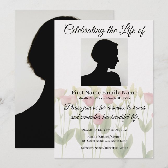 Convite de memorial Pastel (Frente/Verso)