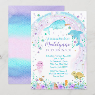 Convite de Menina Debaixo do Mar