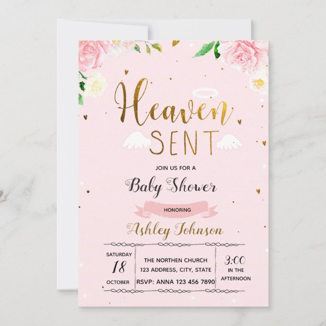 Convite de menina enviada por Deus (Frente)