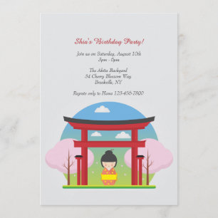 Convite de Menina Japonesa