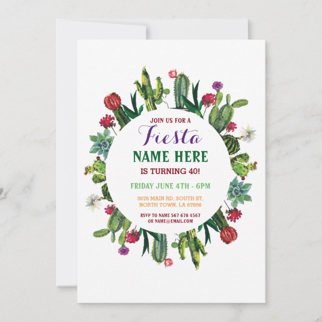 Convite de México dos cactos do cacto do (Frente)