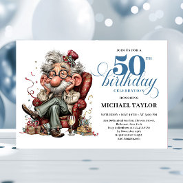 Convite de Milestone de Aniversário de 50 Anos par