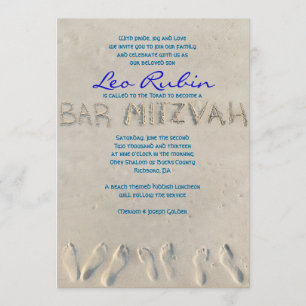 Convite de Mitzvah do bar do SANDY BEACH