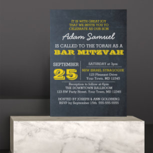 Convite de Mitzvah do bar Dourado do quadro nenhum