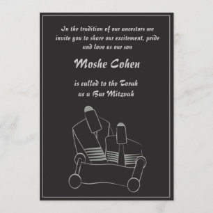 Convite de Mitzvah do bar - lendo o Torah