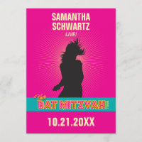 Convite de Mitzvah do bastão da estrela do rock no