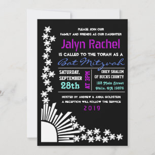 Convite de Mitzvah do bastão do bar da CRIAÇÃO