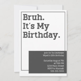 Convite de Modelo de Convite de Aniversário Bruh