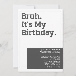 Convite de Modelo de Convite de Aniversário Bruh 