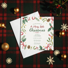 Convite de Moldura de Coroa de Natal Botânica