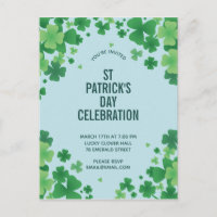 Convite de Moldura de Trevo Minimalista