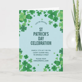 Convite de Moldura de Trevo Minimalista