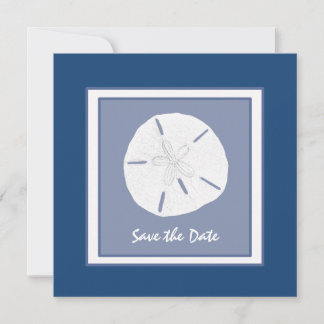 Convite de Monaco Blue Sand Dollar Save the Date