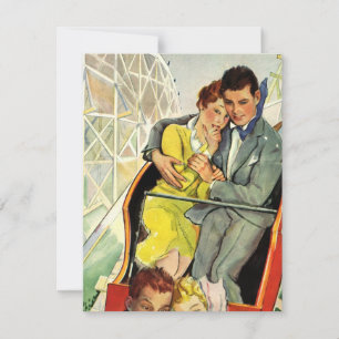 Convite de Montanha-Russa de Amor e Romance Vintag