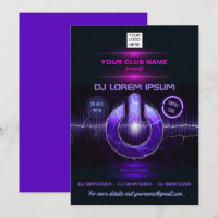 Convite de música e dança de DJ com logotipo adici