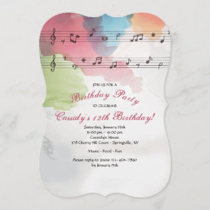 Convite de Música em Papel Aquarela