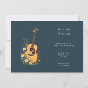 Convite de Música para Jardim com Guitarra Acústic
