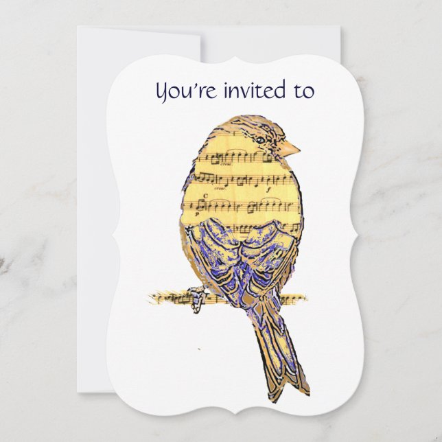 Convite de Música para Serviço Memorial com Pássar (Frente)