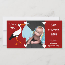 Convite de nascimento Cegonha It' S.A. boy