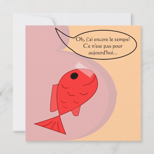 Convite de nascimento “peixe de Abril " (Frente)