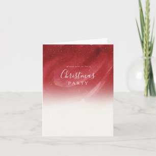 Convite de Natal Abstrato Vermelho e Dourado Elega