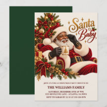 Convite de Natal Afro-Americano Santa Baby