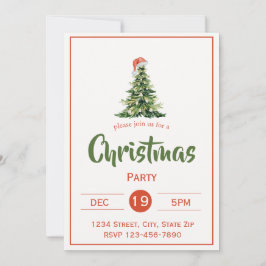 Convite de Natal Árvore de Natal Rústica | Farmhou