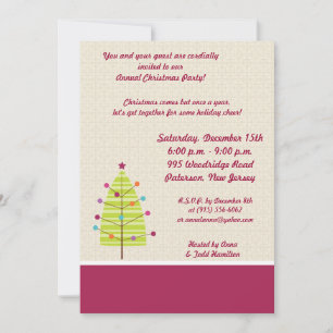 Convite de Natal Árvore Verde 5x7 / Enfeites