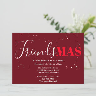 Convite de Natal Burgundy Friendsmas