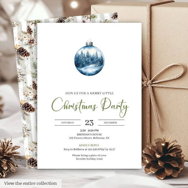 Convite de Natal Chic Boêmio Aconchegante Cena de  (Chic Bohemian Cozy Winter Scene Holiday Invitation)