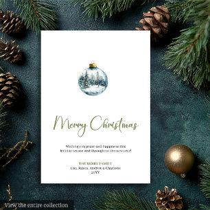 Convite de Natal com cena de inverno minimalista