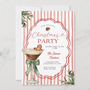Convite de Natal com Martini de Gengibre e Listras