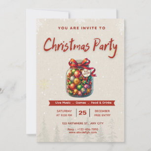 Convite de Natal Comestível 5x7” Doce de Natal 🍬�
