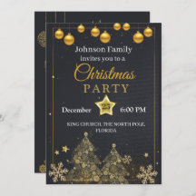 Convite de Natal | Convite Dourado