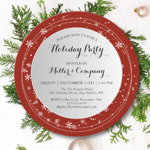Convite de Natal Corporativo Personalizado Floco d