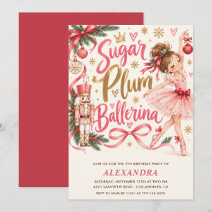 Convite de Natal da Bailarina Sugar Plum