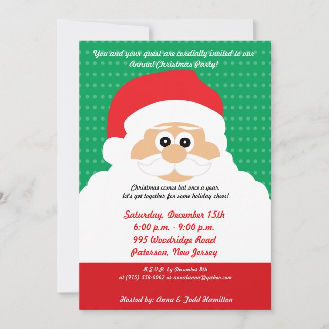 Convite de Natal de Barba de Santas 5x7 (Frente)