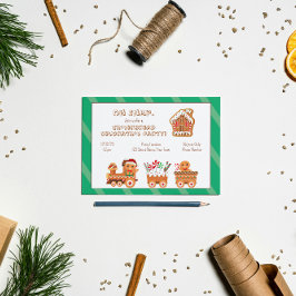 Convite de Natal de Biscoito de Gengibre Fofo