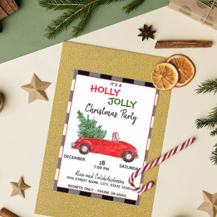 Convite de Natal de Caminhão Vermelho