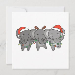 Convite de Natal de Elefantes Animais de Natal Fof